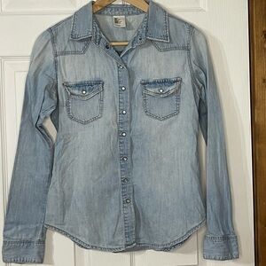 H&M Light Blue Denim Shirt
